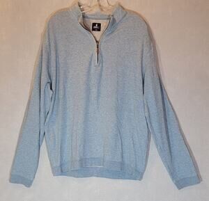 Johnnie-O Mens Large Sully Quarter Zip Pullover Sweater Light Blue Breeze